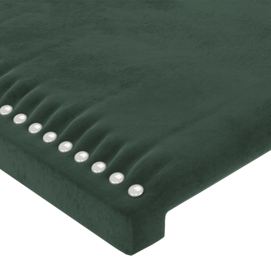 Cabeceira cama c/ abas veludo 103x23x118/128 cm verde-escuro - Image 4