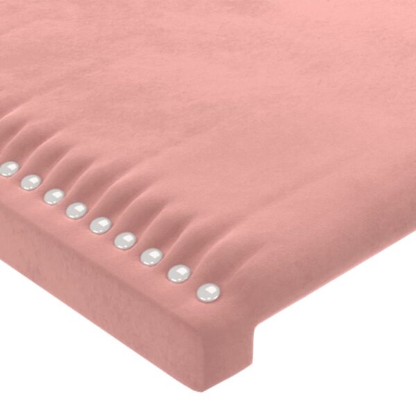 Cabeceira de cama c/ abas veludo 147x23x118/128 cm rosa - Image 4