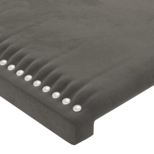 Cabeceira cama c/ abas veludo 183x23x118/128 cm cinzento-escuro - Image 4