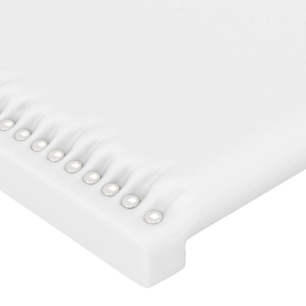 Cabeceira cama c/ abas couro artificial 147x23x118/128cm branco - Image 4