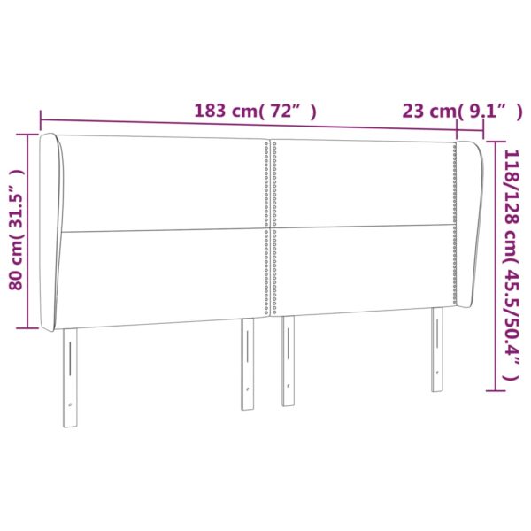 Cabeceira cama c/ abas couro artif. 183x23x118/128 cm cinzento - Image 8