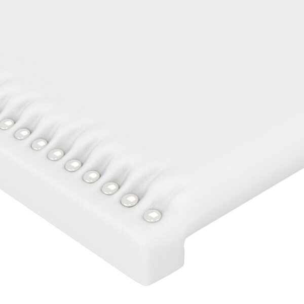 Cabeceira cama c/ abas couro artificial 203x23x118/128cm branco - Image 4