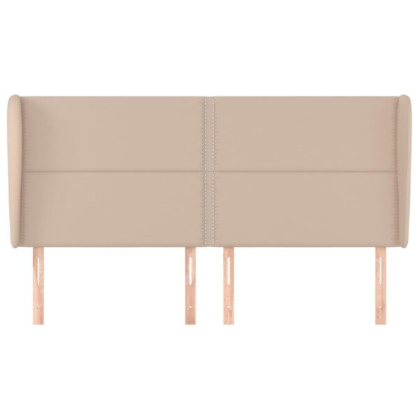 Cabeceira cama c/ abas couro artif. 203x23x118/128cm cappuccino - Image 2