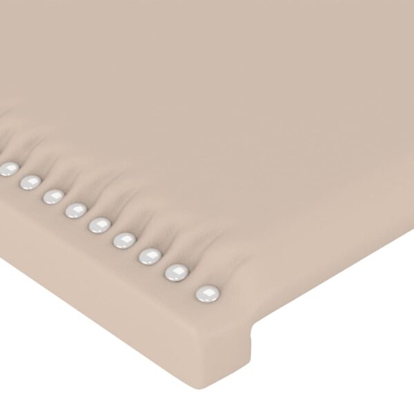 Cabeceira cama c/ abas couro artif. 203x23x118/128cm cappuccino - Image 4