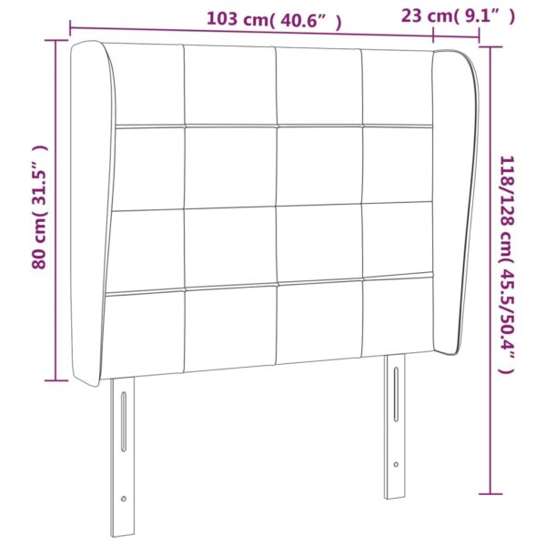 Cabeceira de cama c/ abas tecido 103x23x118/128 cm azul - Image 8