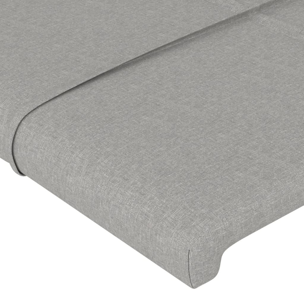 Cabeceira de cama c/ abas tecido 147x23x118/128cm cinza-claro - Image 4