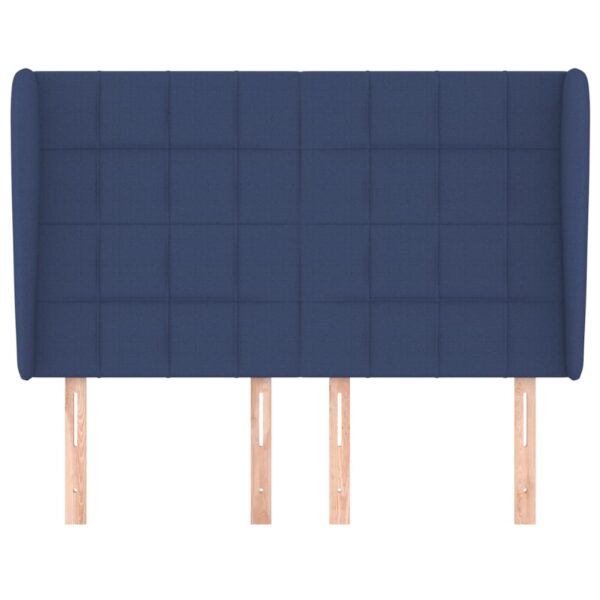 Cabeceira de cama c/ abas tecido 147x23x118/128 cm azul - Image 2