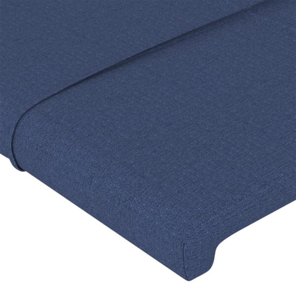 Cabeceira de cama c/ abas tecido 147x23x118/128 cm azul - Image 4