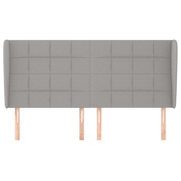 Cabeceira cama c/ abas tecido 183x23x118/128 cm cinzento-claro - Image 2