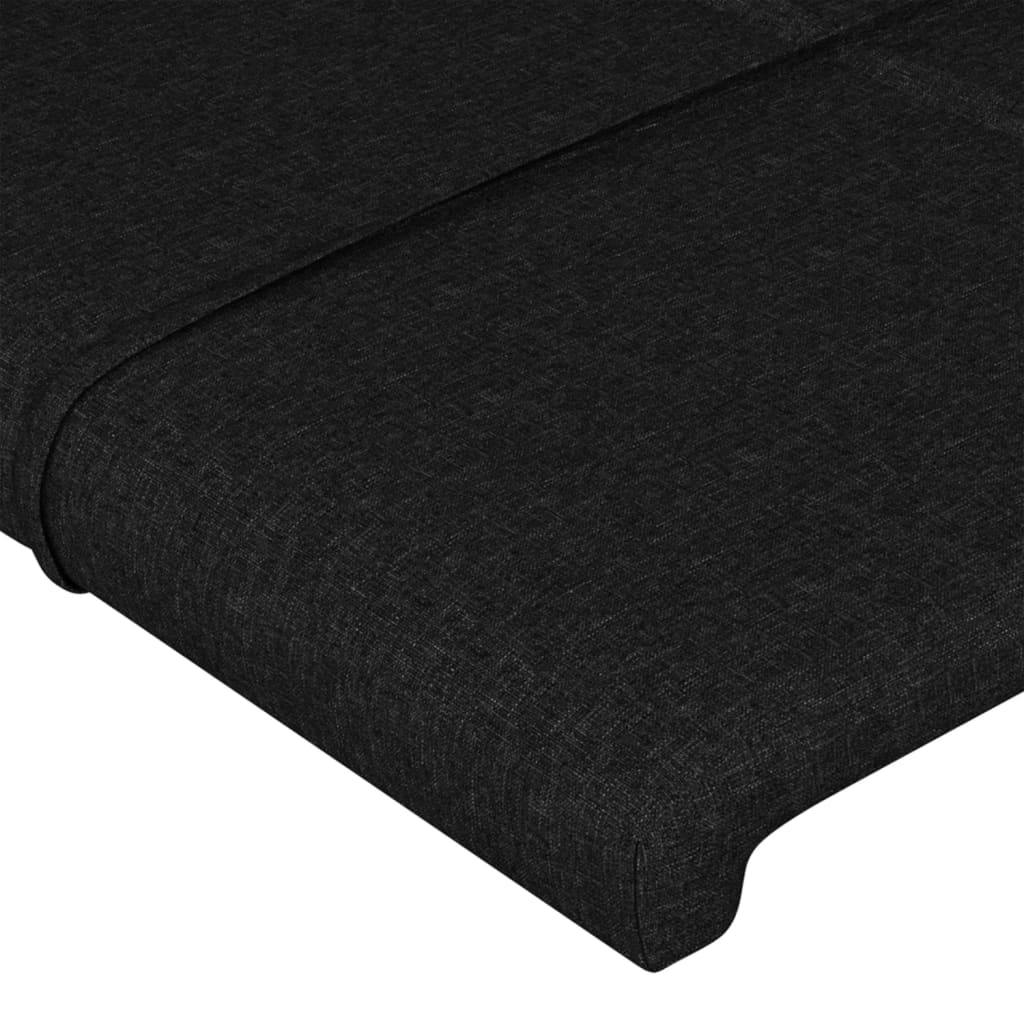 Cabeceira de cama c/ abas tecido 203x23x118/128 cm preto - Image 4