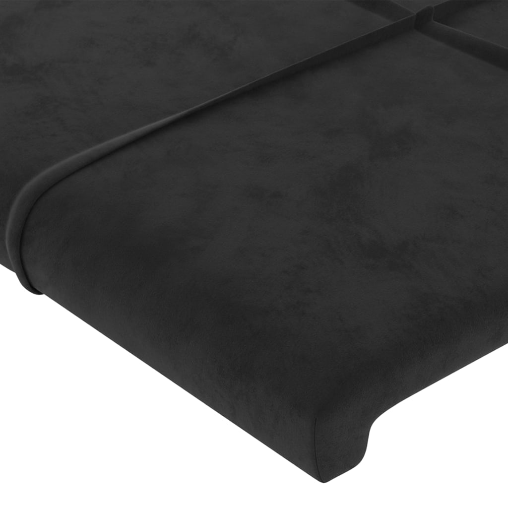 Cabeceira de cama c/ abas veludo 103x23x118/128 cm preto - Image 4