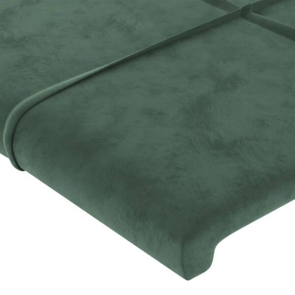 Cabeceira cama c/ abas veludo 147x23x118/128 cm verde-escuro - Image 4