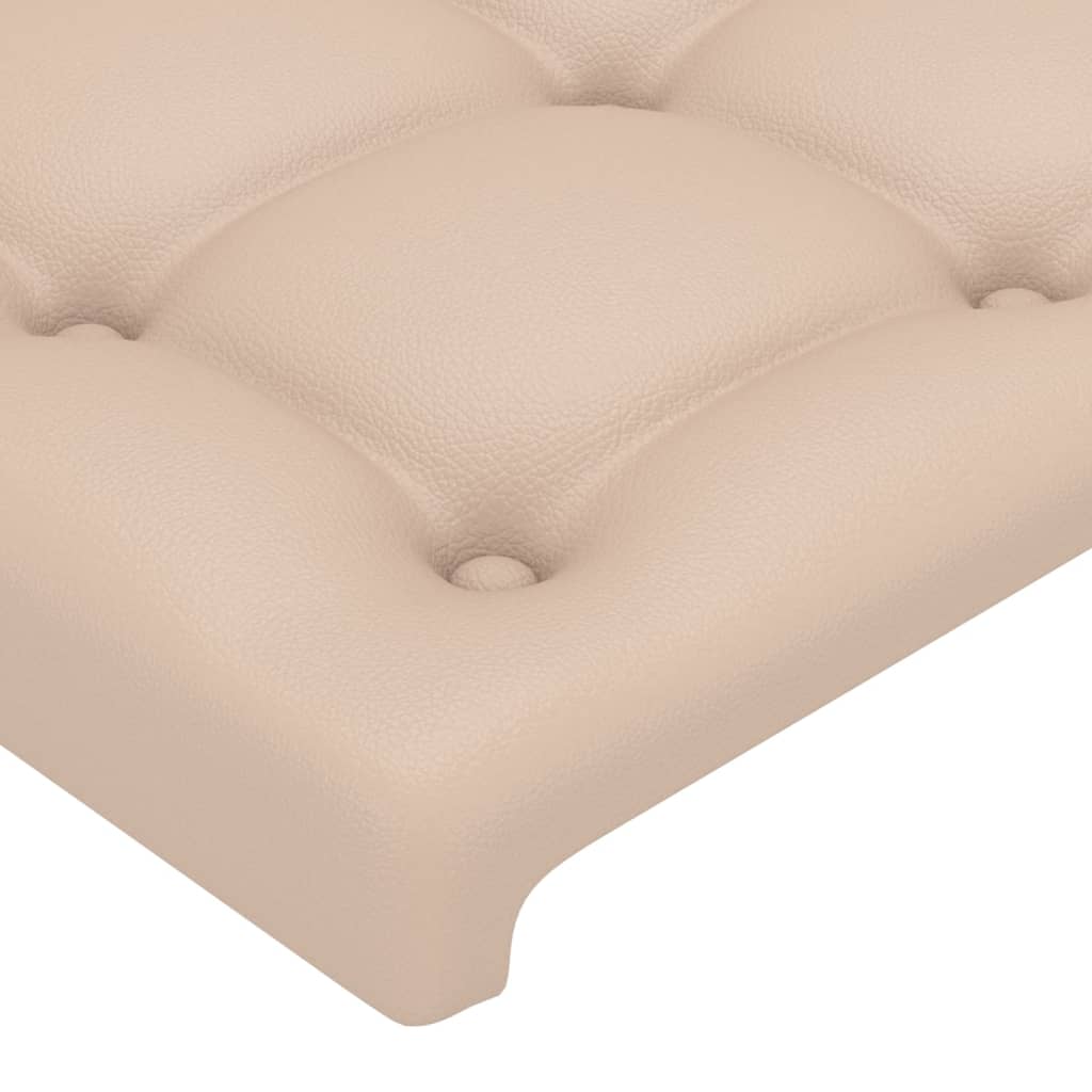 Cabeceira cama c/ abas couro artif. 93x23x118/128 cm cappuccino - Image 4