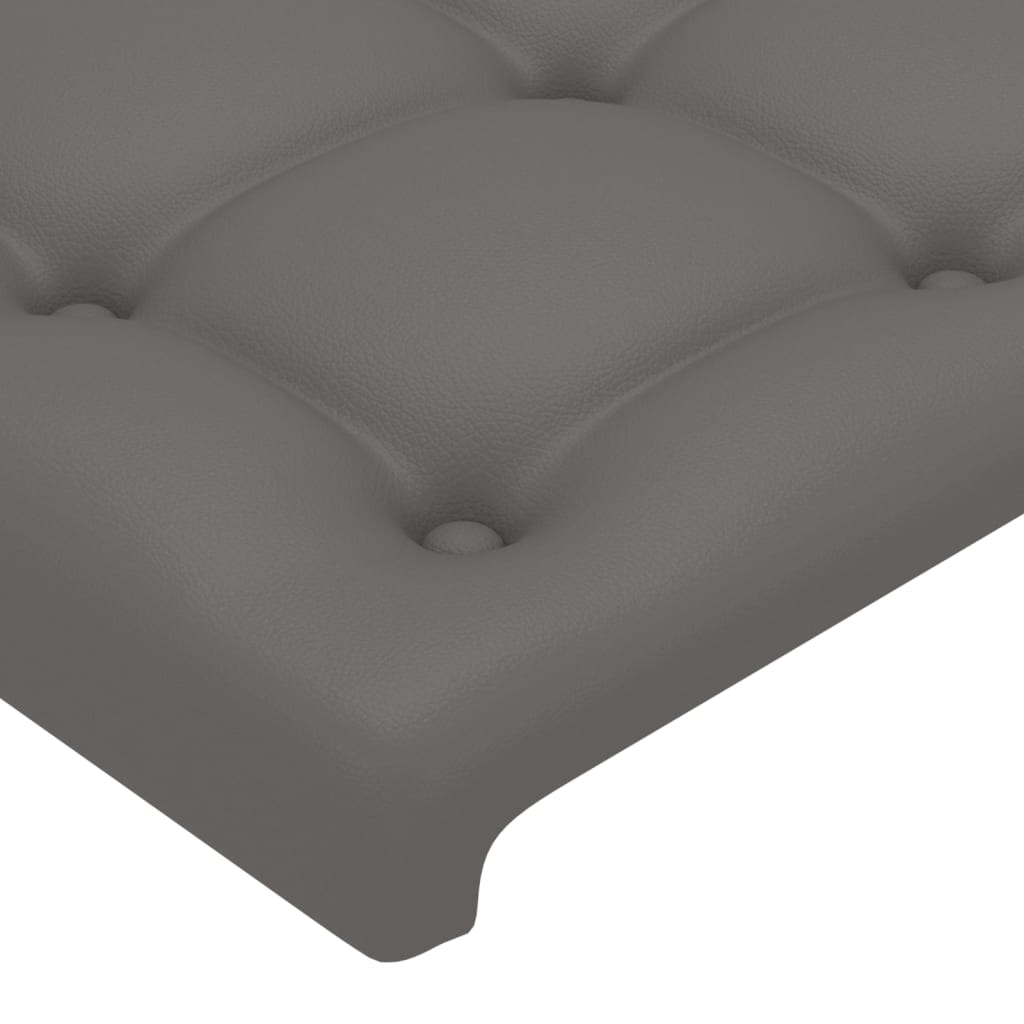 Cabeceira cama c/ abas couro artif. 203x23x118/128 cm cinzento - Image 4