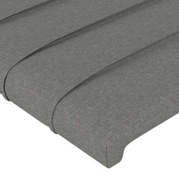 Cabeceira cama c/ abas tecido 147x23x118/128 cm cinzento-escuro - Image 4