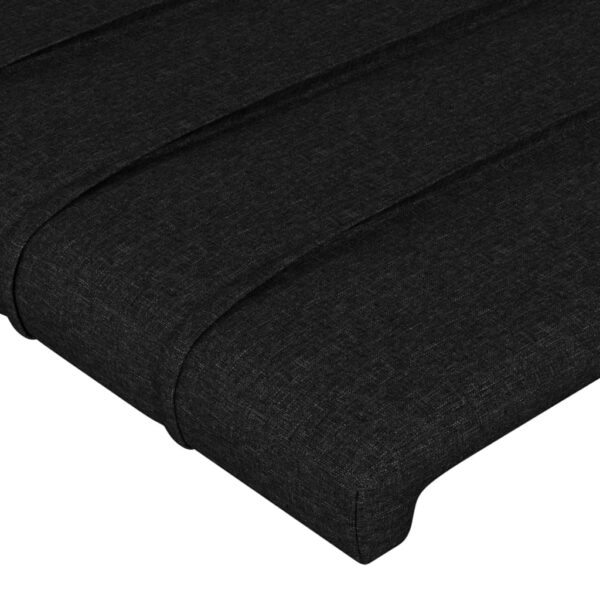 Cabeceira de cama c/ abas tecido 163x23x118/128 cm preto - Image 4