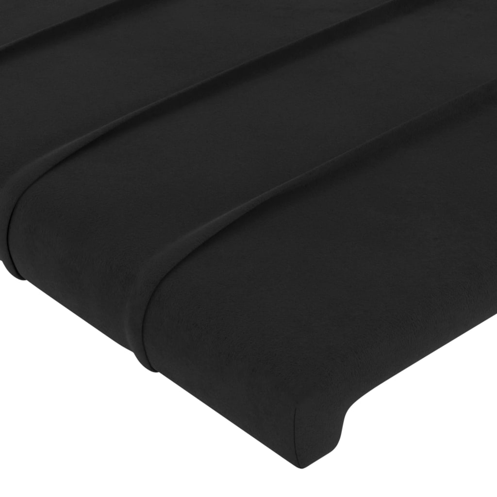 Cabeceira de cama c/ abas veludo 203x23x118/128 cm preto - Image 4