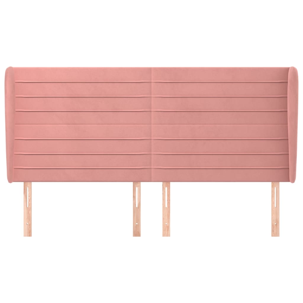 Cabeceira cama c/ abas veludo 203x23x118/128 cm rosa - Image 2