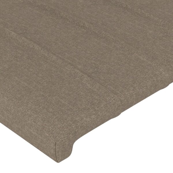 Cabeceira cama abas tecido 147x23x118/128 cm cinza-acastanhado - Image 4