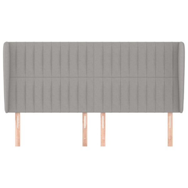 Cabeceira cama c/ abas tecido 163x23x118/128 cm cinzento-claro - Image 2
