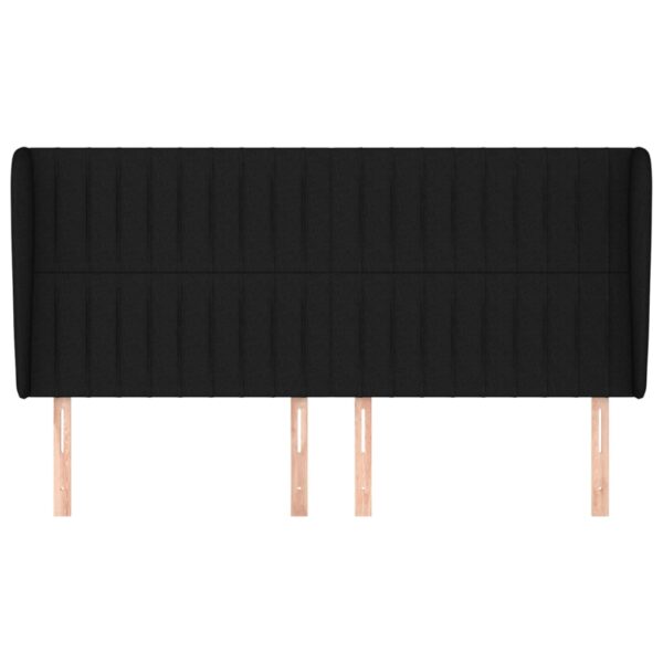 Cabeceira de cama c/ abas tecido 163x23x118/128 cm preto - Image 2