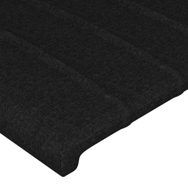 Cabeceira de cama c/ abas tecido 183x23x118/128 cm preto - Image 4