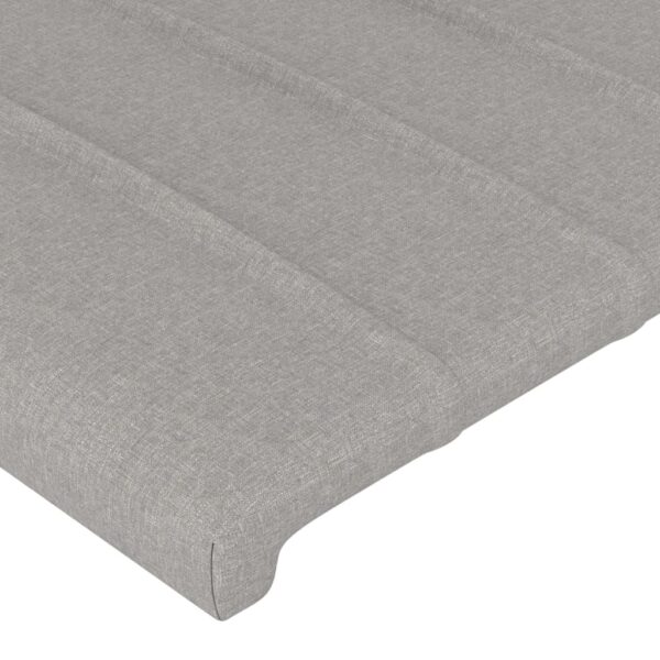 Cabeceira cama c/ abas tecido 203x23x118/128 cm cinzento-claro - Image 4