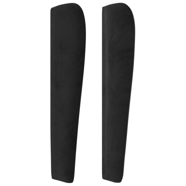 Cabeceira de cama c/ abas veludo 147x23x118/128 cm preto - Image 3