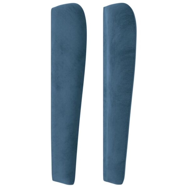 Cabeceira cama c/ abas veludo 183x23x118/128 cm azul-escuro - Image 3