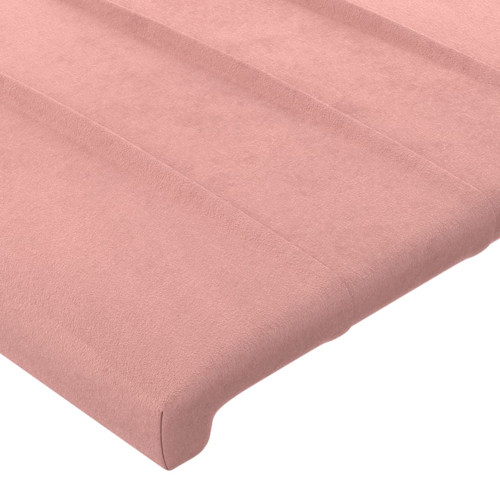 Cabeceira cama c/ abas veludo 183x23x118/128 cm rosa - Image 4