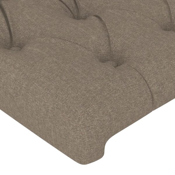 Cabeceira cama c/ abas tecido 83x23x118/128cm cinza-acastanhado - Image 4
