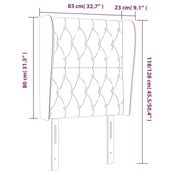 Cabeceira cama c/ abas tecido 83x23x118/128cm cinza-acastanhado - Image 8
