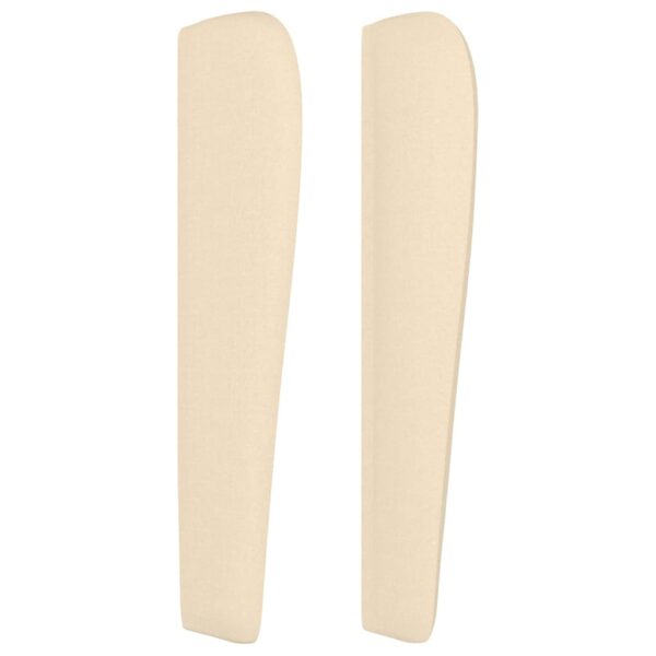 Cabeceira de cama c/ abas tecido 103x23x118/128 cm creme - Image 3