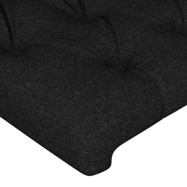 Cabeceira de cama c/ abas tecido 147x23x118/128 cm preto - Image 4