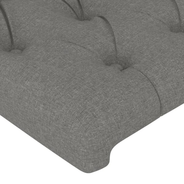 Cabeceira cama c/ abas tecido 183x23x118/128 cm cinzento-escuro - Image 4