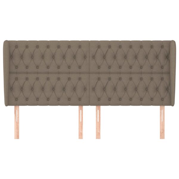 Cabeceira cama abas tecido 183x23x118/128 cm cinza-acastanhado - Image 2