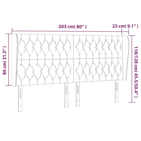 Cabeceira de cama c/ abas tecido 203x23x118/128 cm azul - Image 8