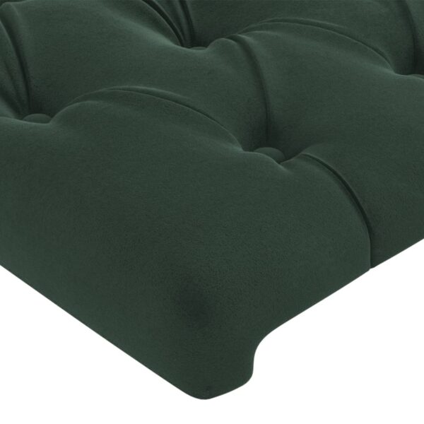 Cabeceira de cama c/ abas veludo 83x23x118/128 cm verde-escuro - Image 4