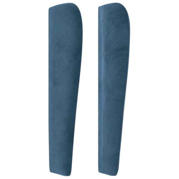 Cabeceira cama c/ abas veludo 83x23x118/128 cm azul-escuro - Image 3
