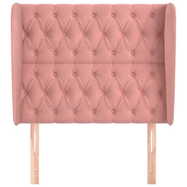 Cabeceira cama c/ abas veludo 103x23x118/128 cm rosa - Image 2