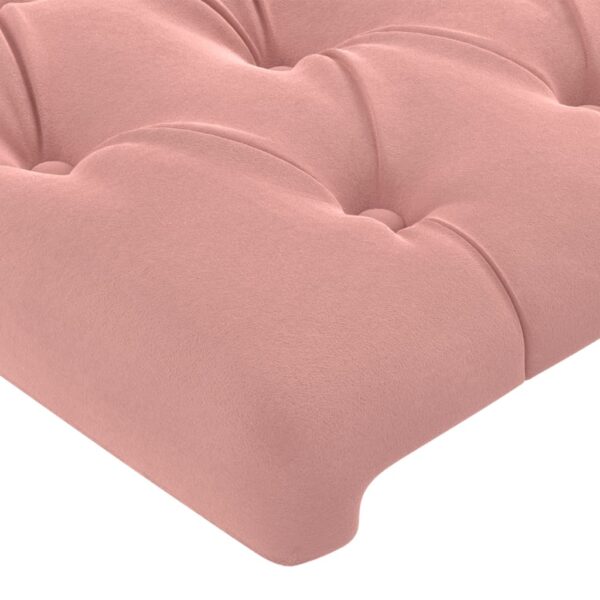 Cabeceira cama c/ abas veludo 103x23x118/128 cm rosa - Image 4