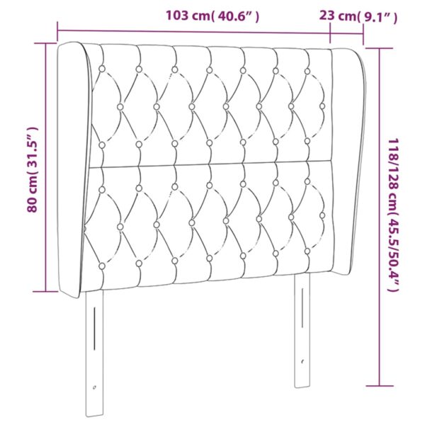 Cabeceira cama c/ abas veludo 103x23x118/128 cm rosa - Image 8