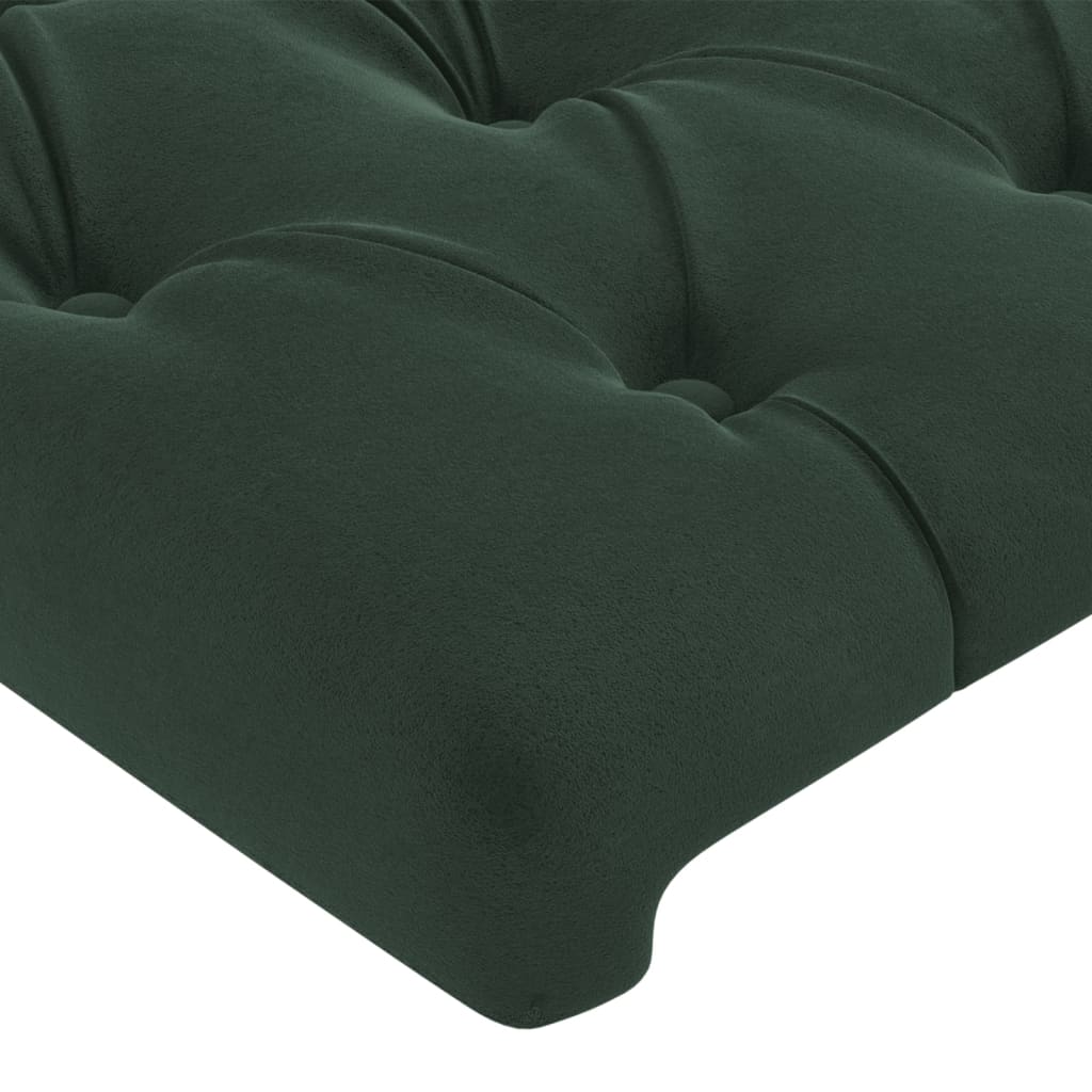 Cabeceira cama c/ abas veludo 147x23x118/128 cm verde-escuro - Image 4