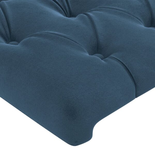 Cabeceira cama c/ abas veludo 163x23x118/128 cm azul-escuro - Image 4