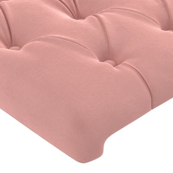 Cabeceira cama c/ abas veludo 203x23x118/128 cm rosa - Image 4