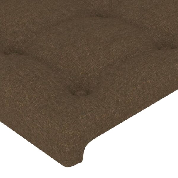 Cabeceira cama c/ abas tecido 147x23x118/128 cm castanho-escuro - Image 4