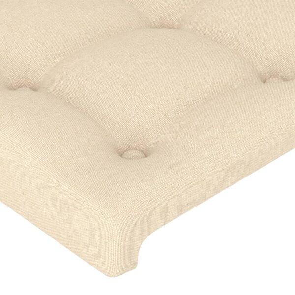 Cabeceira de cama c/ abas tecido 147x23x118/128 cm creme - Image 4