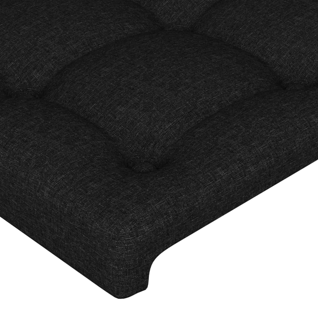 Cabeceira de cama c/ abas tecido 203x23x118/128 cm preto - Image 4