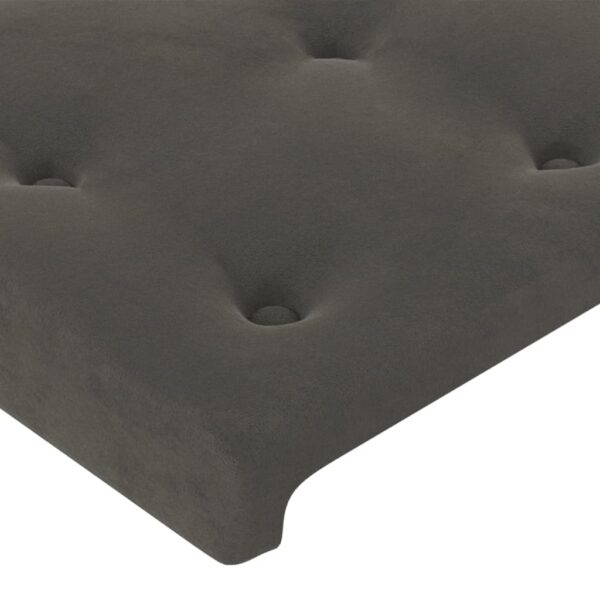 Cabeceira cama c/ abas veludo 203x23x118/128 cm cinzento-escuro - Image 4