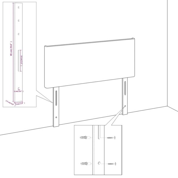 Cabeceira cama c/ abas couro artificial 203x16x78/88 cm branco - Image 6